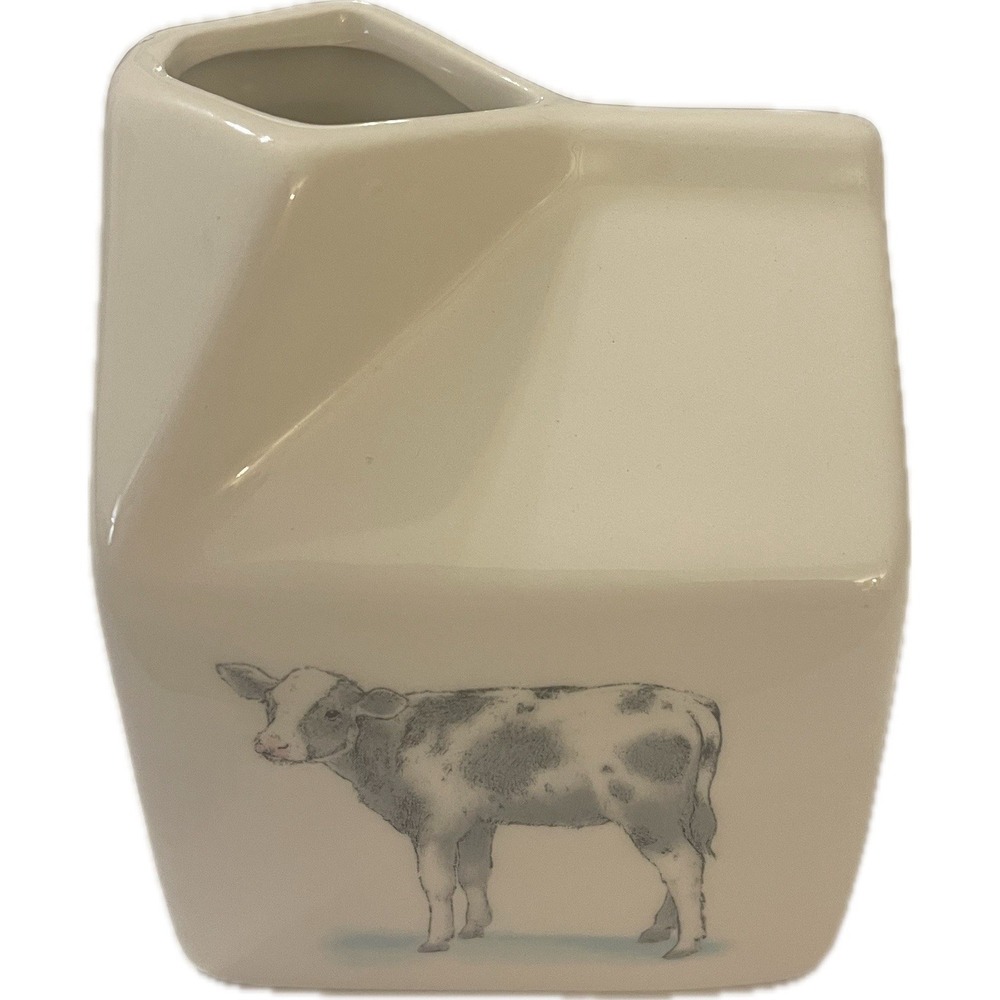 NWT! Red Shed Ceramic Farmhouse Cow Milk Creamer Carton Vase